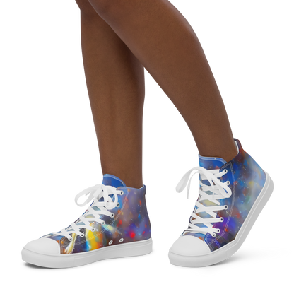 Women's High Top Canvas Shoes - Impressionist Drift