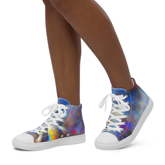 Women's High Top Canvas Shoes - Impressionist Drift