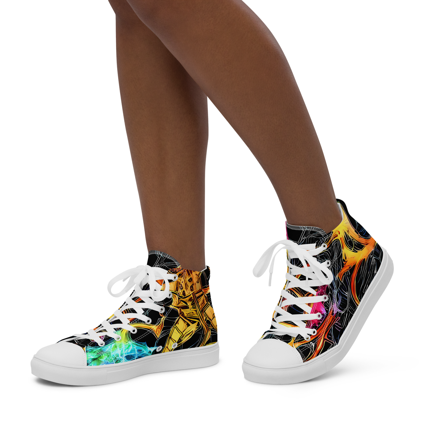 Women's High Top Canvas Shoes - Psychedelic Pulsar