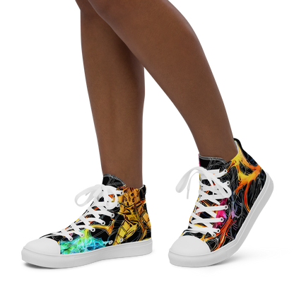 Women's High Top Canvas Shoes - Psychedelic Pulsar