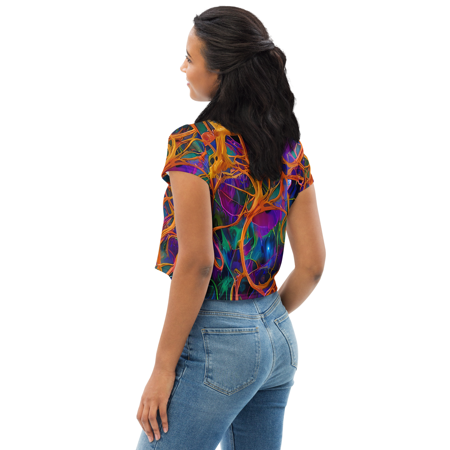 Women's Crop Tee - Spectral Weave