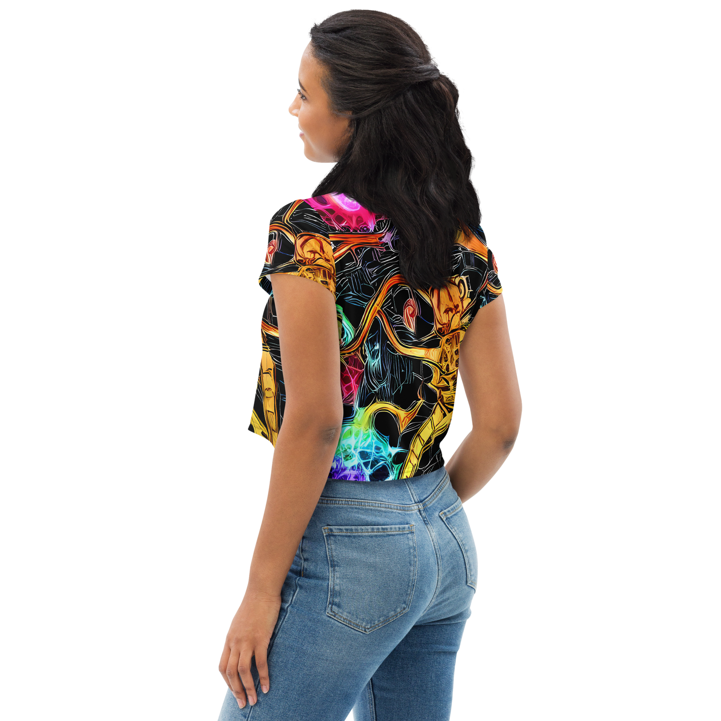 Women's Crop Tee - Psychedelic Pulsar