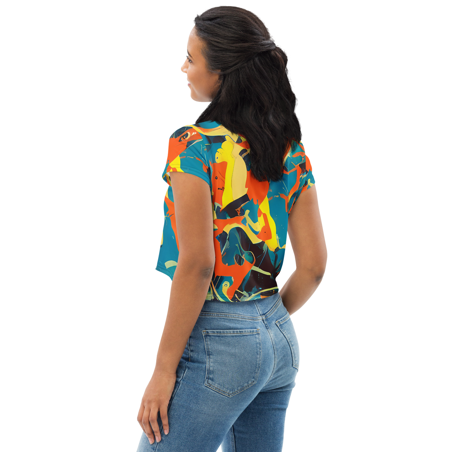 Women's Crop Tee - Abstract Tango