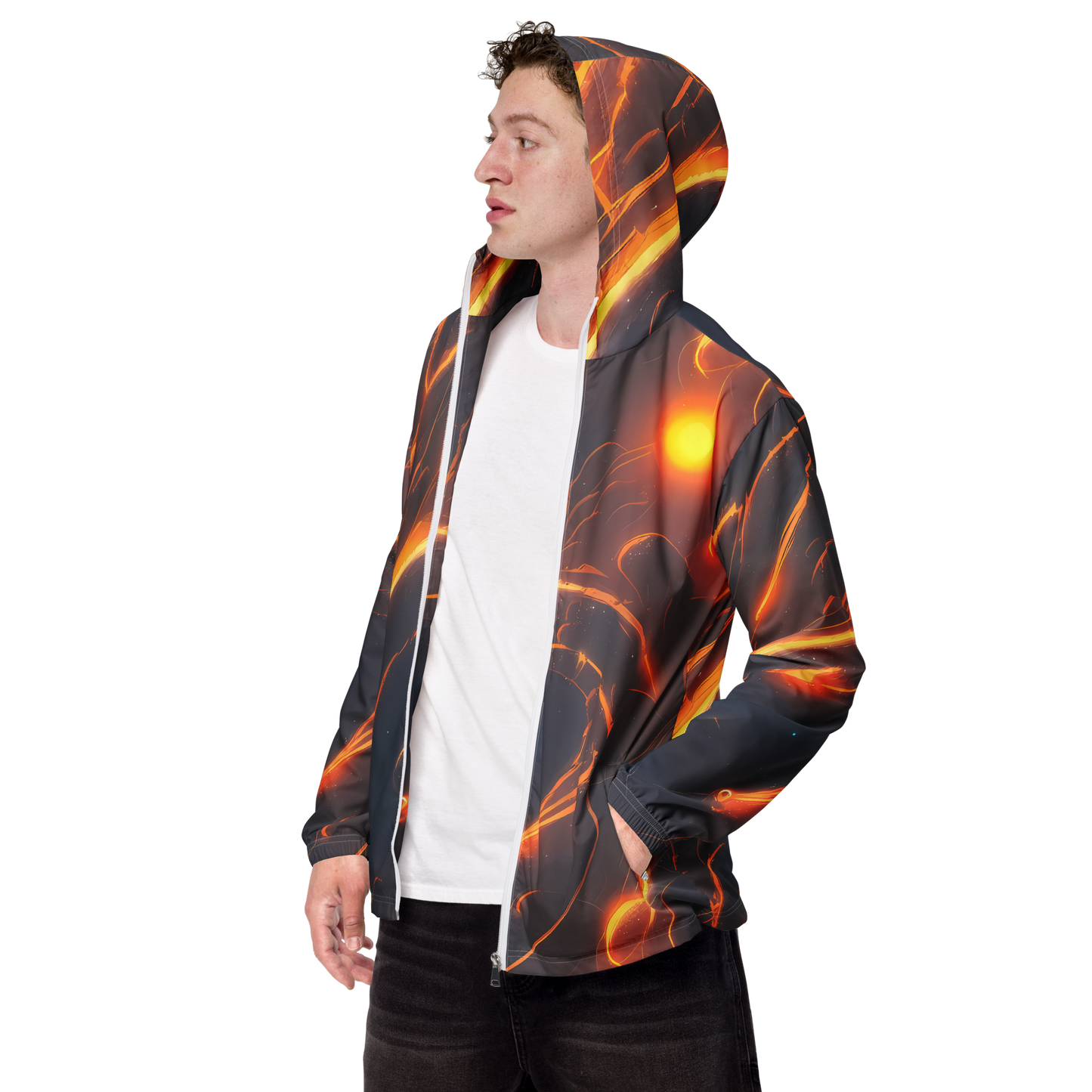 Men's Windbreaker - Inferno Spirals