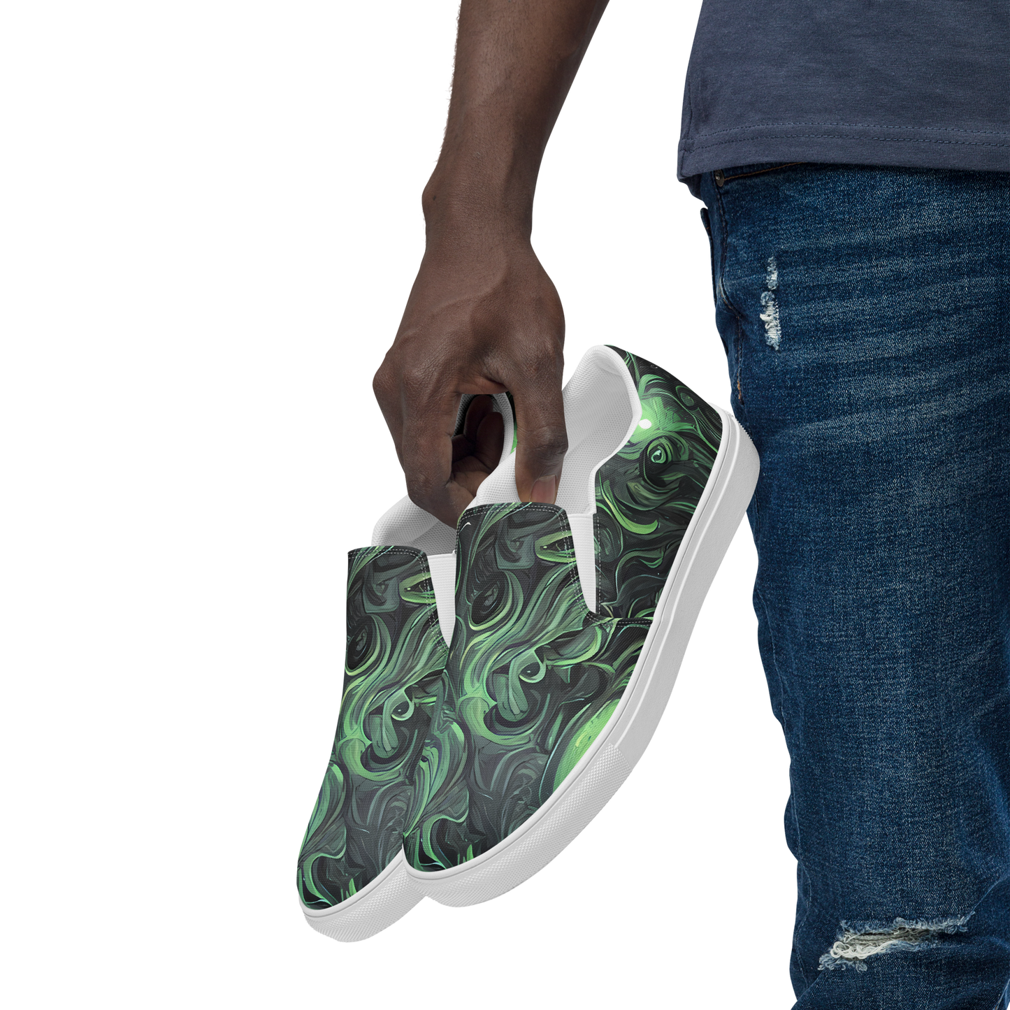 Men's Slip-On Canvas Shoes - Savrasov Swirls