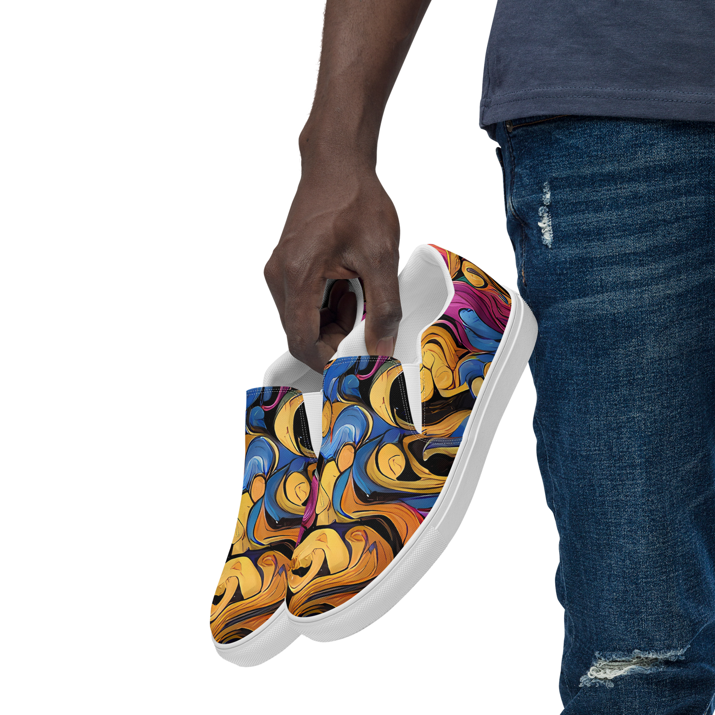 Men's Slip-On Canvas Shoes - Bosschaert Whorls