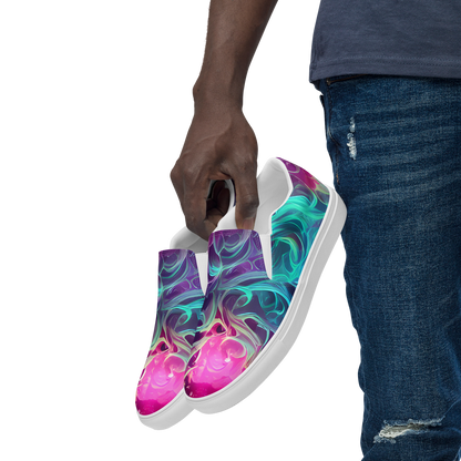 Men's Slip-On Canvas Shoes - Galactic Bloom