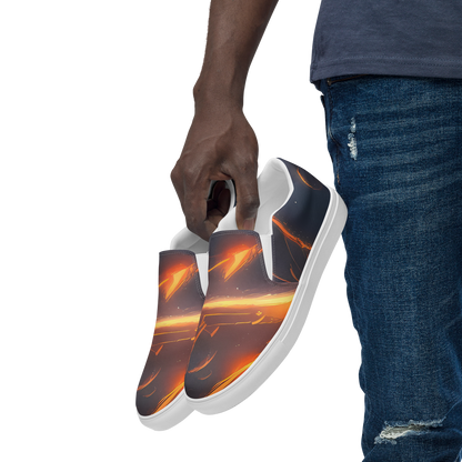 Men's Slip-On Canvas Shoes - Inferno Spirals