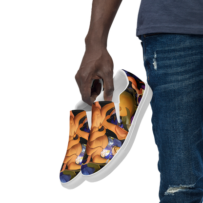 Men's Slip-On Canvas Shoes - Blooming Cosmos