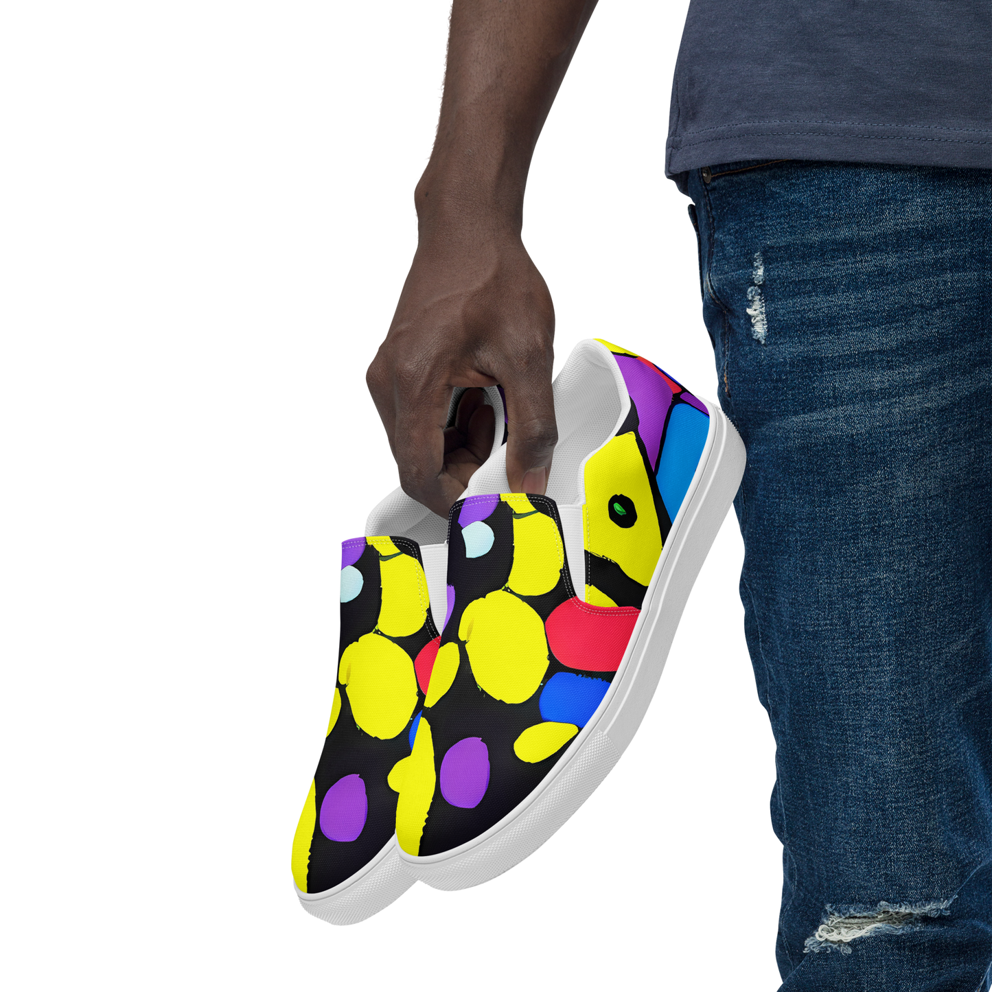 Men's Slip-On Canvas Shoes - Miró's Mosaic