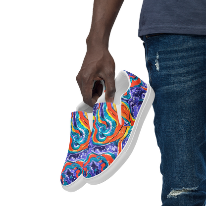 Men's Slip-On Canvas Shoes - Galactic Waves
