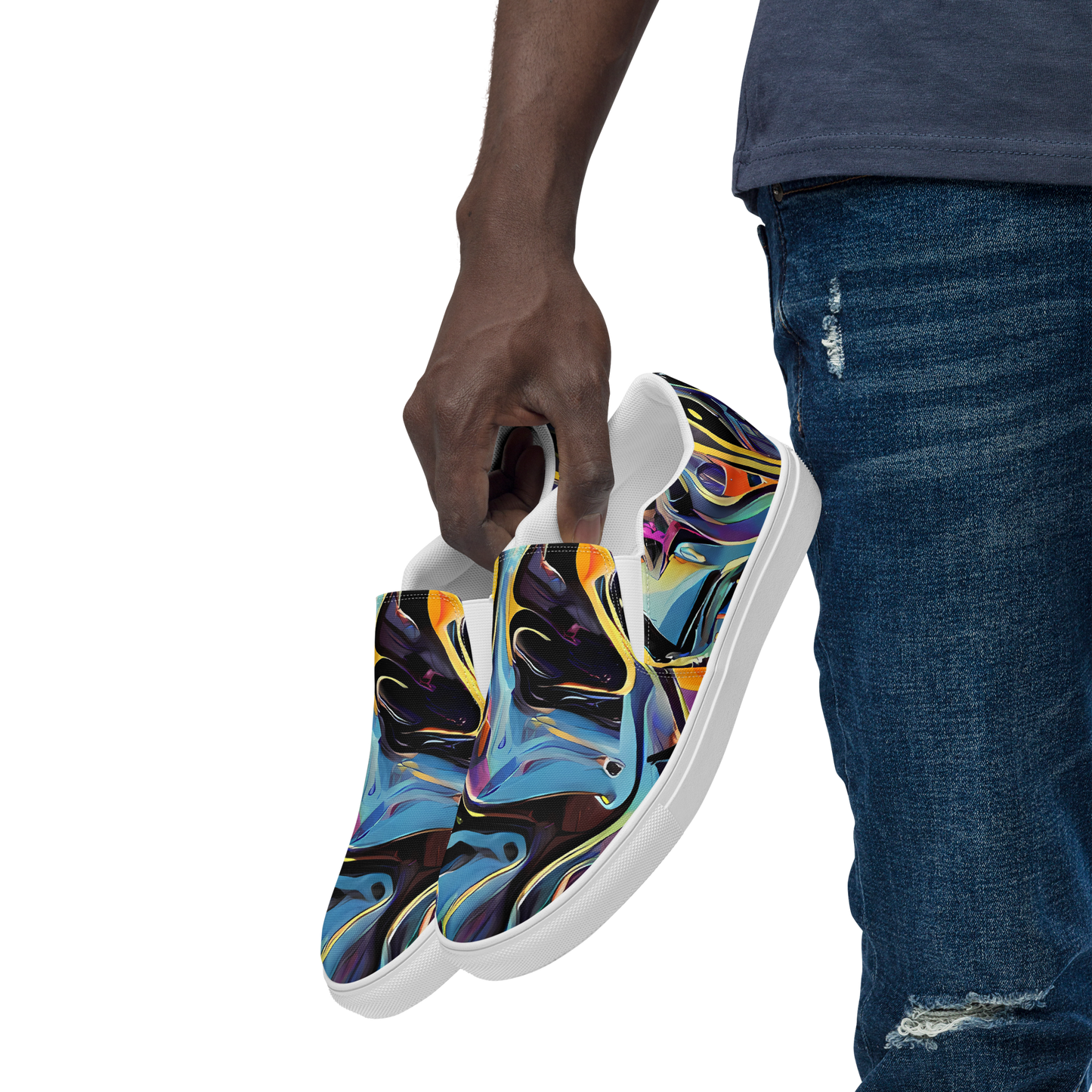 Men's Slip-On Canvas Shoes - Newtonian Rhapsody