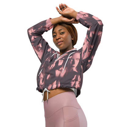 Women's Cropped Windbreaker - Portrait Whispers
