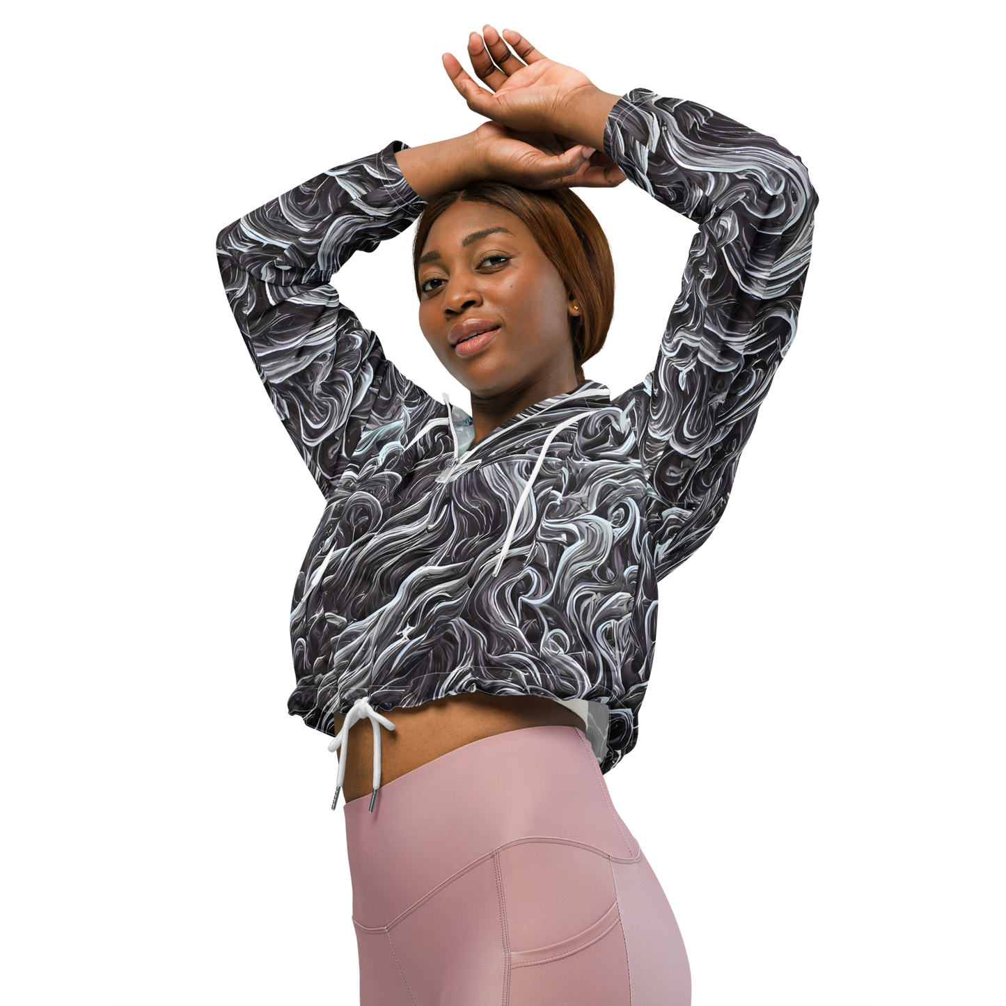 Women's Cropped Windbreaker - Savrasov Swirls