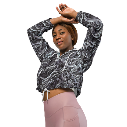 Women's Cropped Windbreaker - Savrasov Swirls