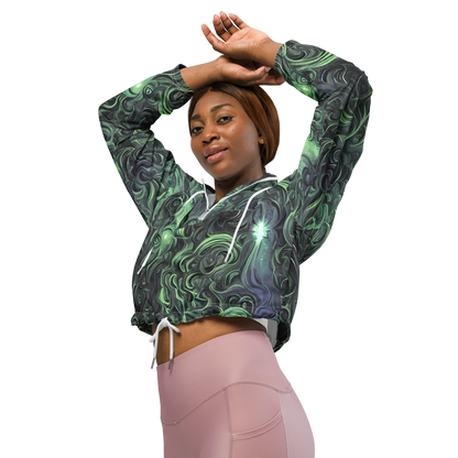 Women's Cropped Windbreaker - Savrasov Swirls