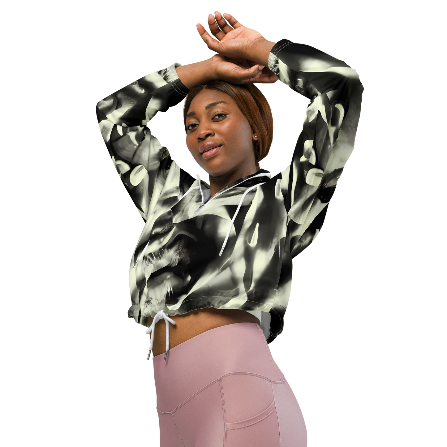 Women's Cropped Windbreaker - Shadowed Mystique