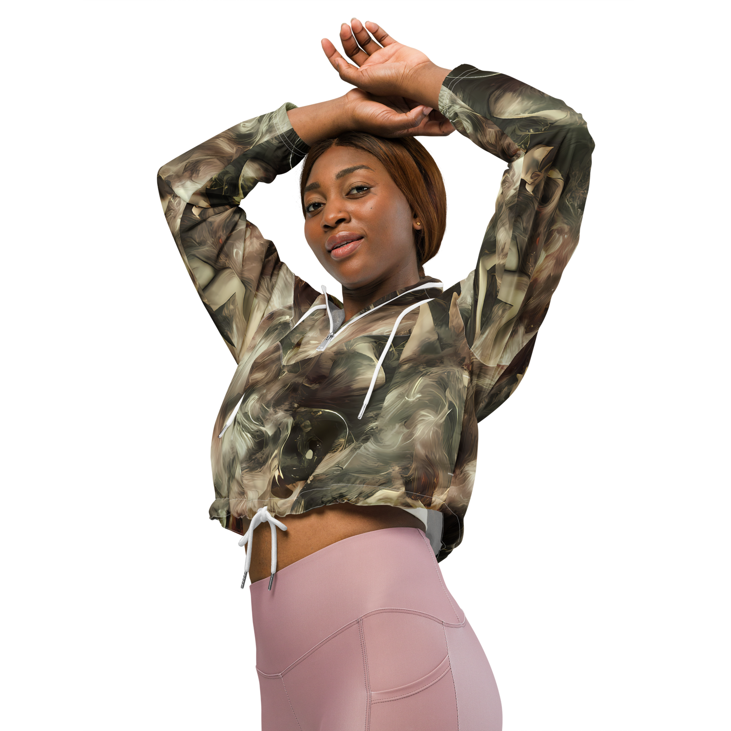 Women's Cropped Windbreaker - Ceramic Swirl