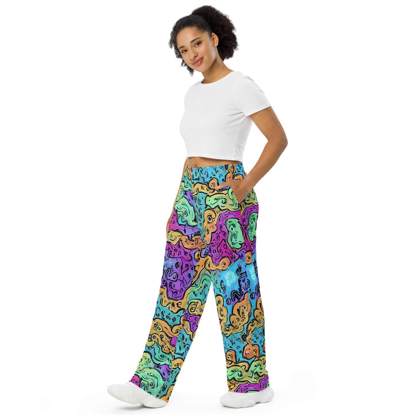 Wide-Leg Pants - Intergalactic Graffiti