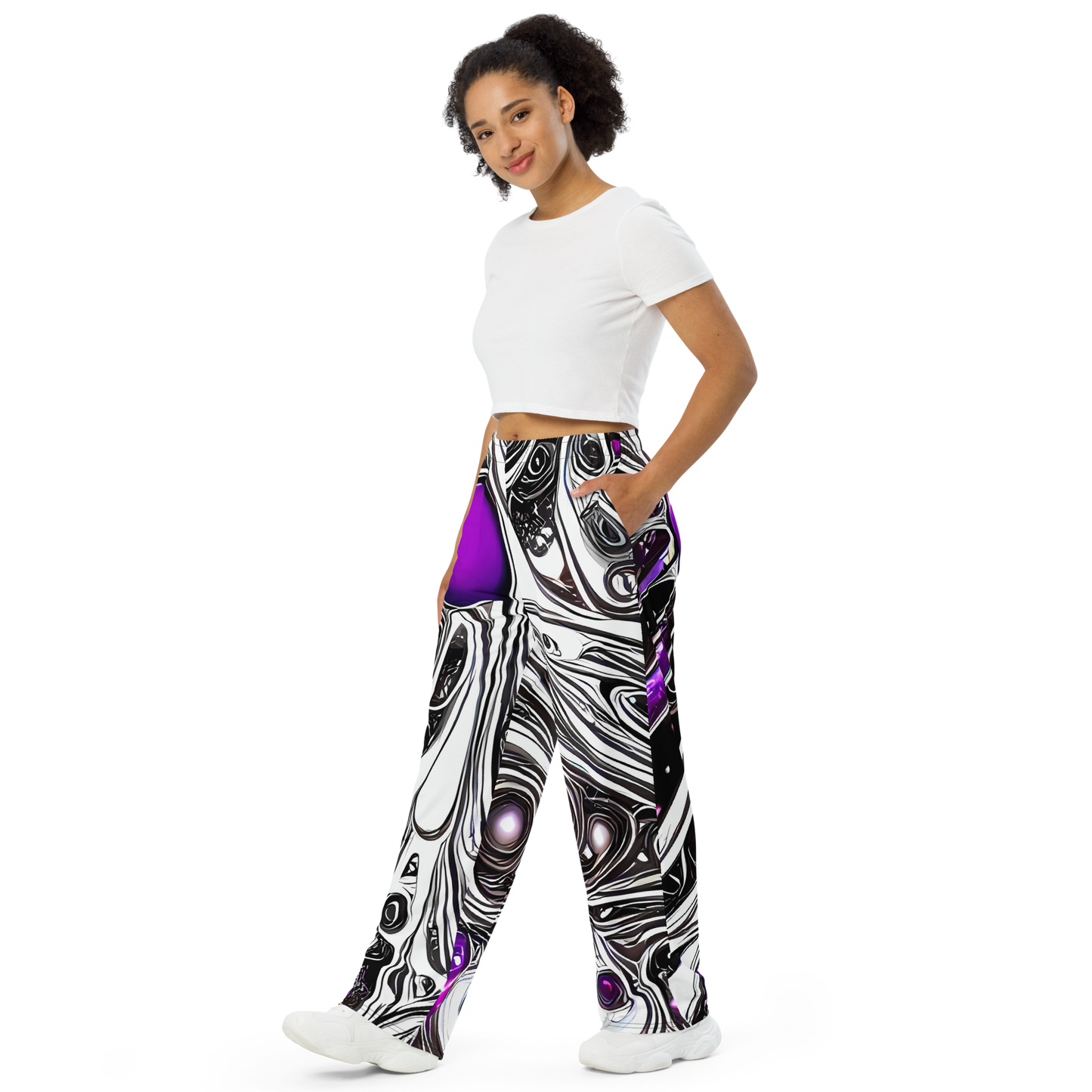 Wide-Leg Pants - Neo-Noir Waves