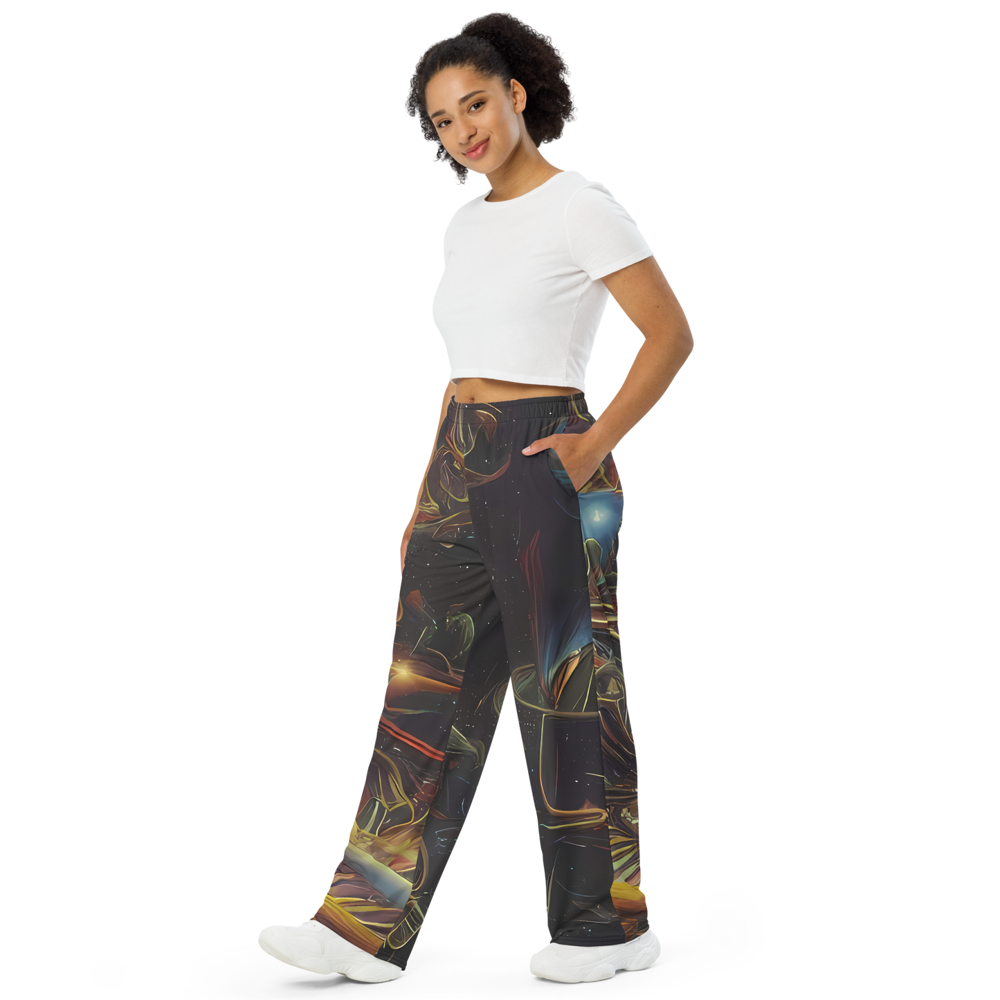 Wide-Leg Pants - Galactic Swirl