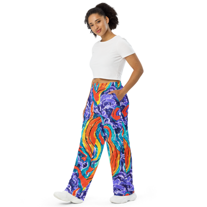 Wide-Leg Pants - Galactic Waves