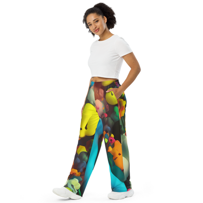 Wide-Leg Pants - Bubble Pop Art