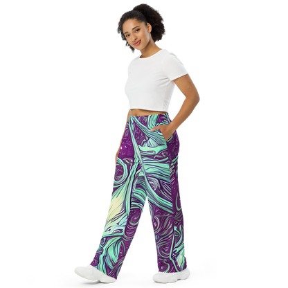 Wide-Leg Pants - Temple Swirls