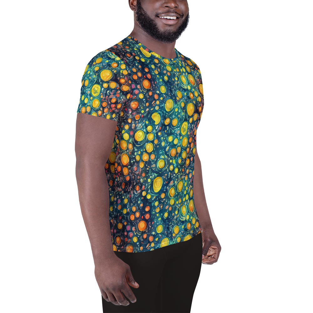 Men's Athletic T-Shirt - Starry Orbits