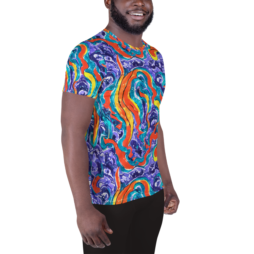 Men's Athletic T-Shirt - Galactic Waves