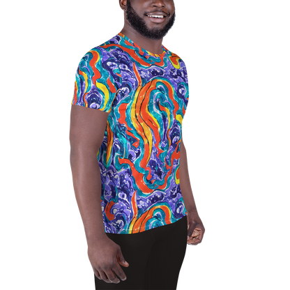 Men's Athletic T-Shirt - Galactic Waves