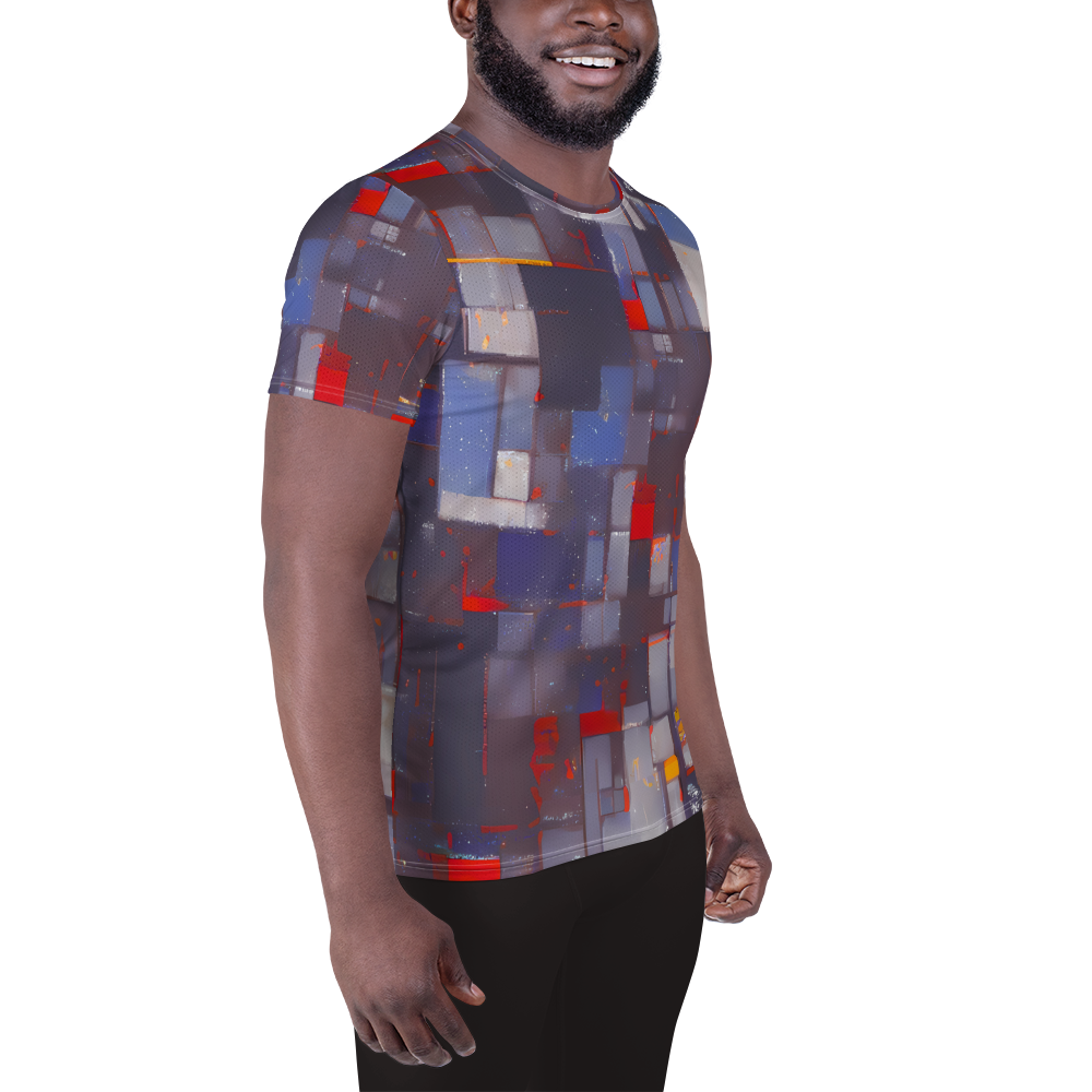 Men's Athletic T-Shirt - Cubist Rhythm