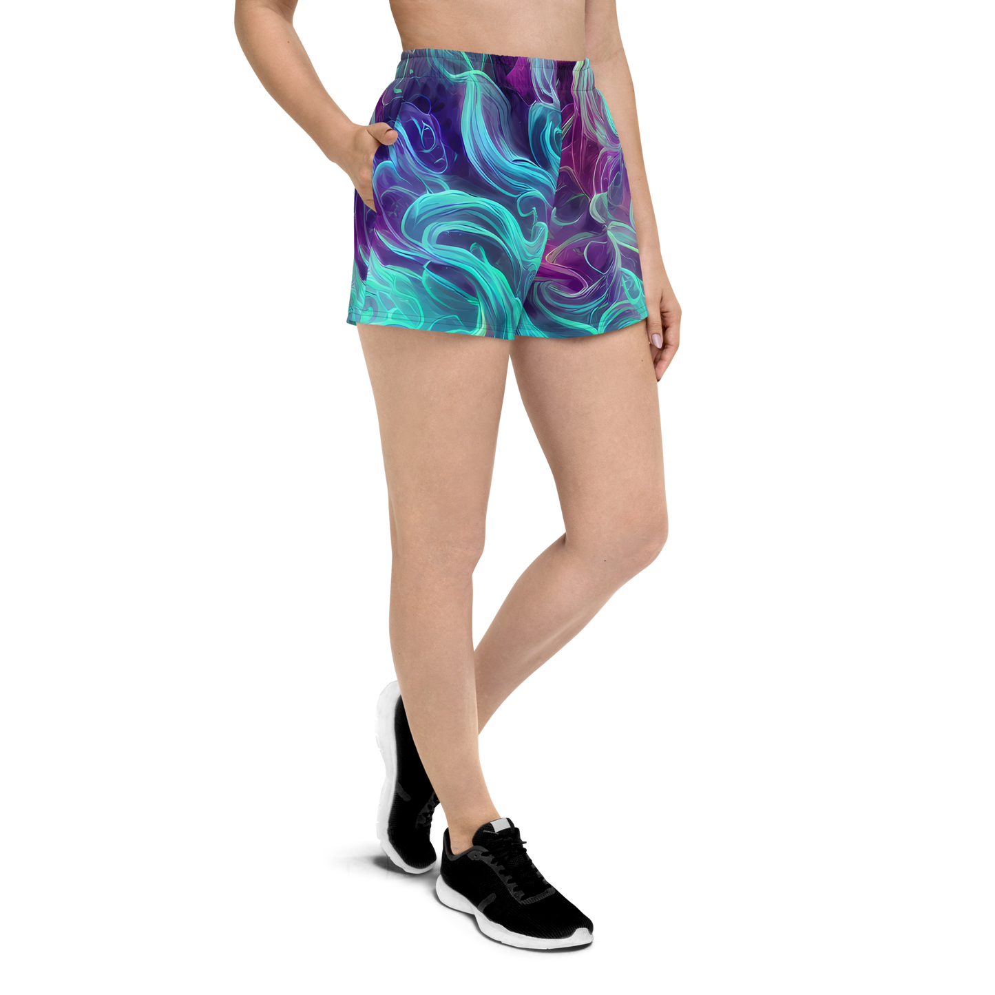 Women’s Athletic Shorts - Galactic Bloom