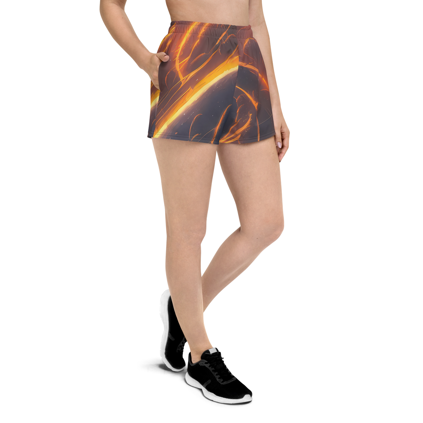 Women’s Athletic Shorts - Inferno Spirals