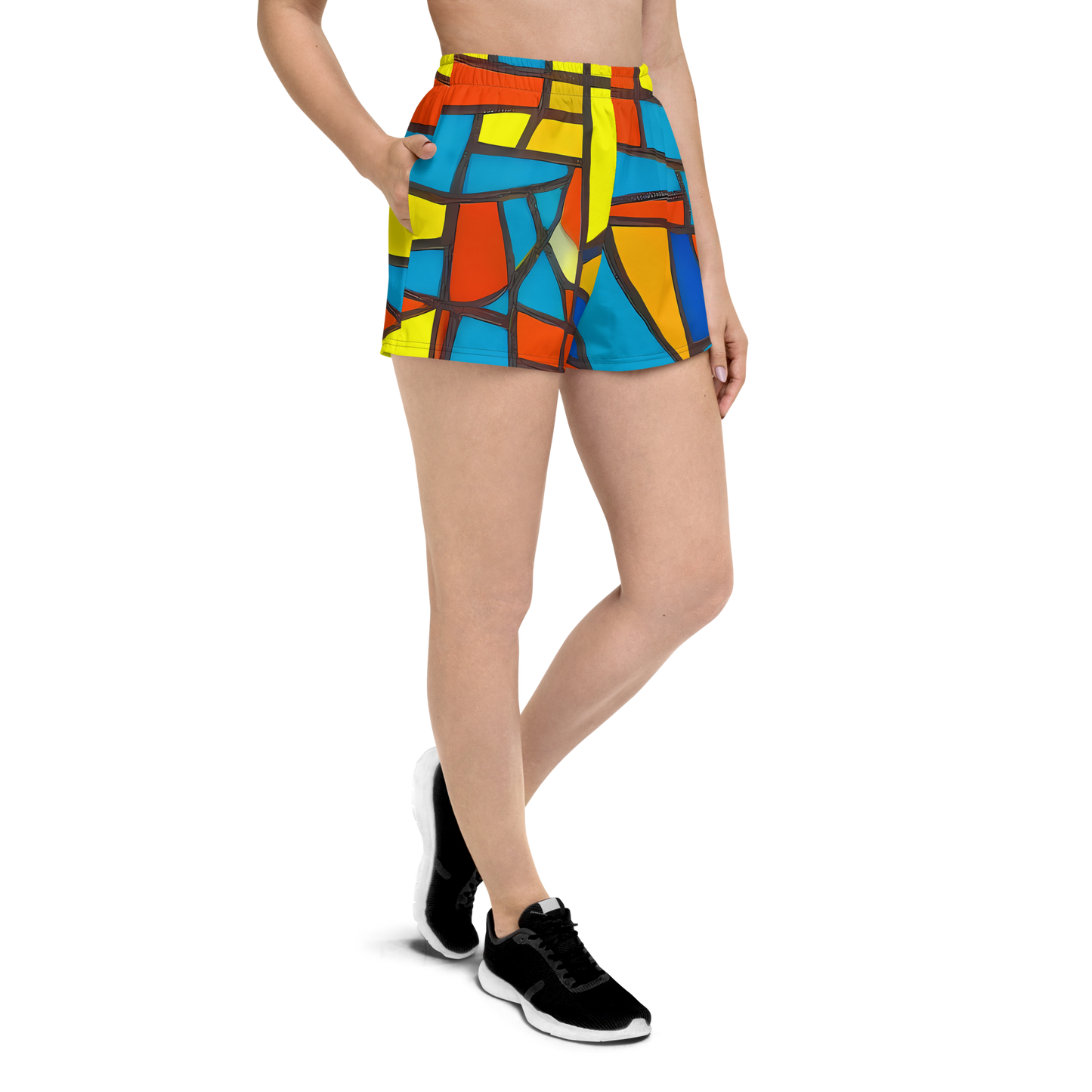 Women’s Athletic Shorts - Mondrian Mesh