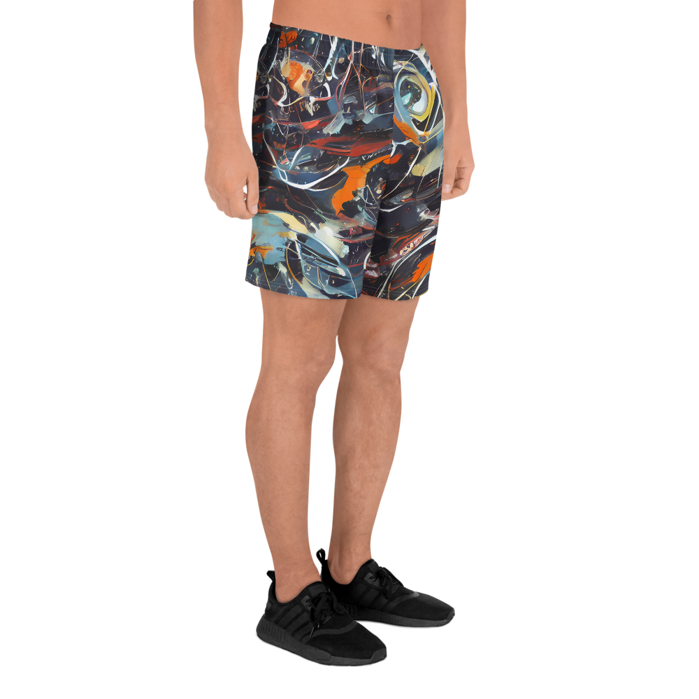 Men's Athletic Shorts - Neo-Splash Labyrinth