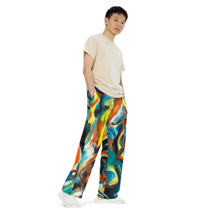 Wide-Leg Pants - Chromatic Vortex