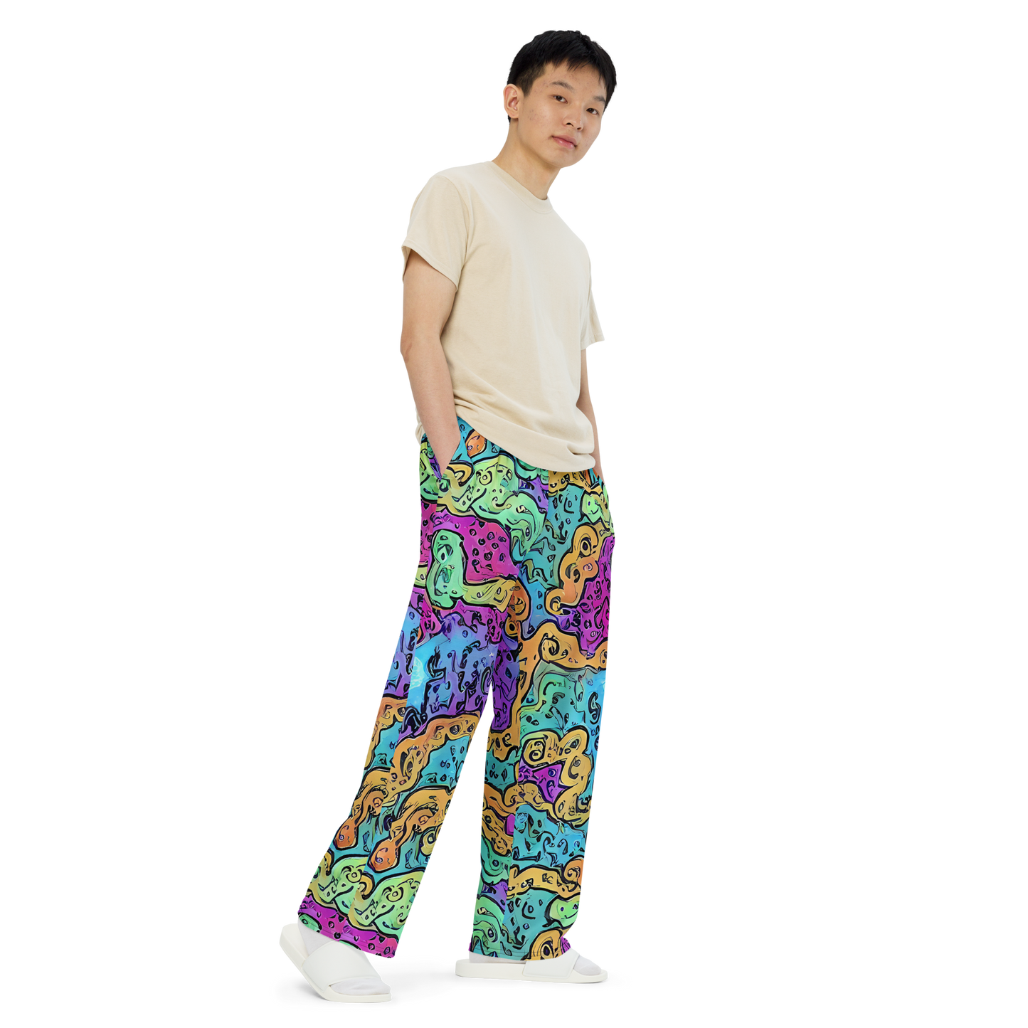 Wide-Leg Pants - Intergalactic Graffiti