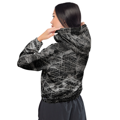 Women's Cropped Windbreaker - Monochrome Mesh