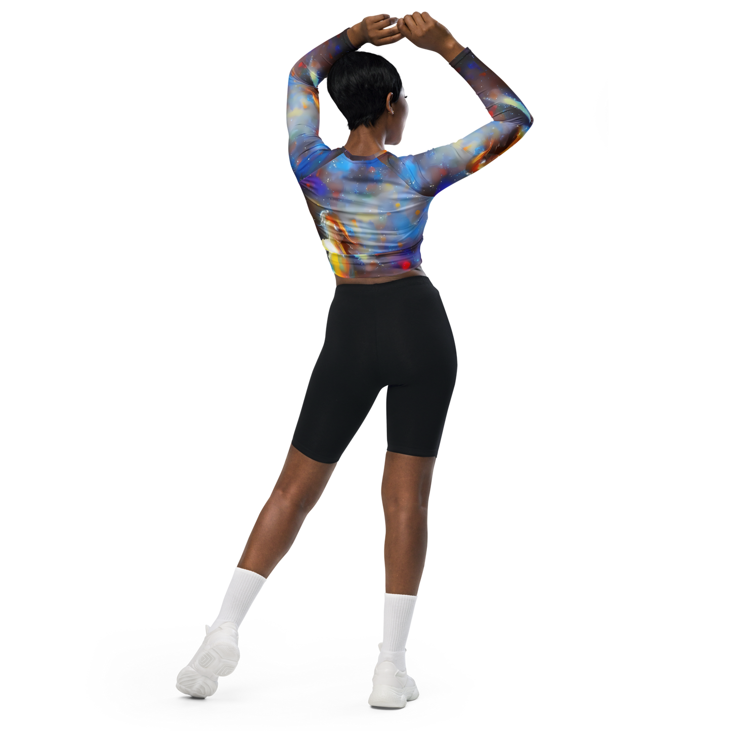 Long Sleeve Crop Top - Impressionist Drift