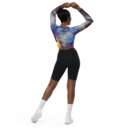 Long Sleeve Crop Top - Impressionist Drift