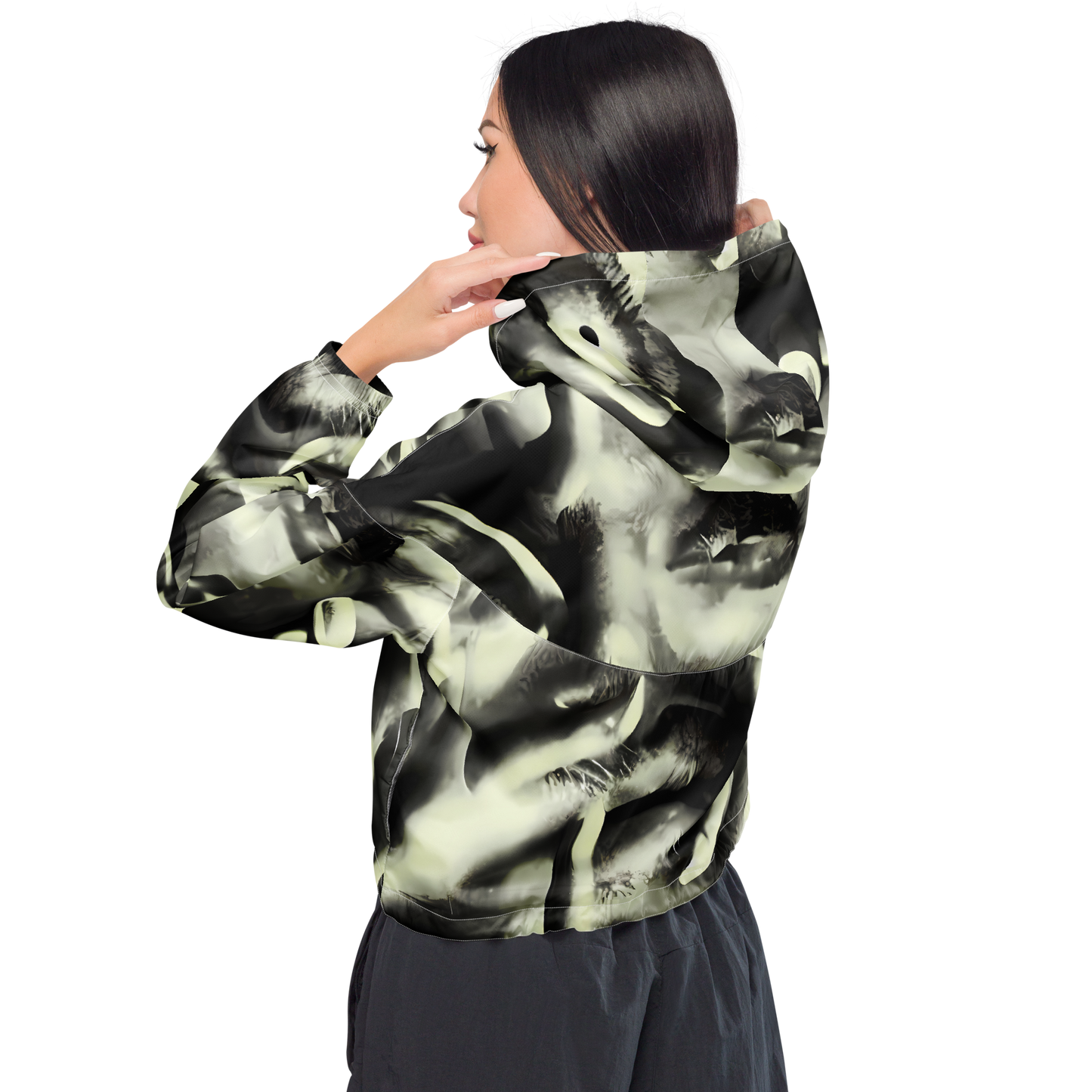 Women's Cropped Windbreaker - Shadowed Mystique