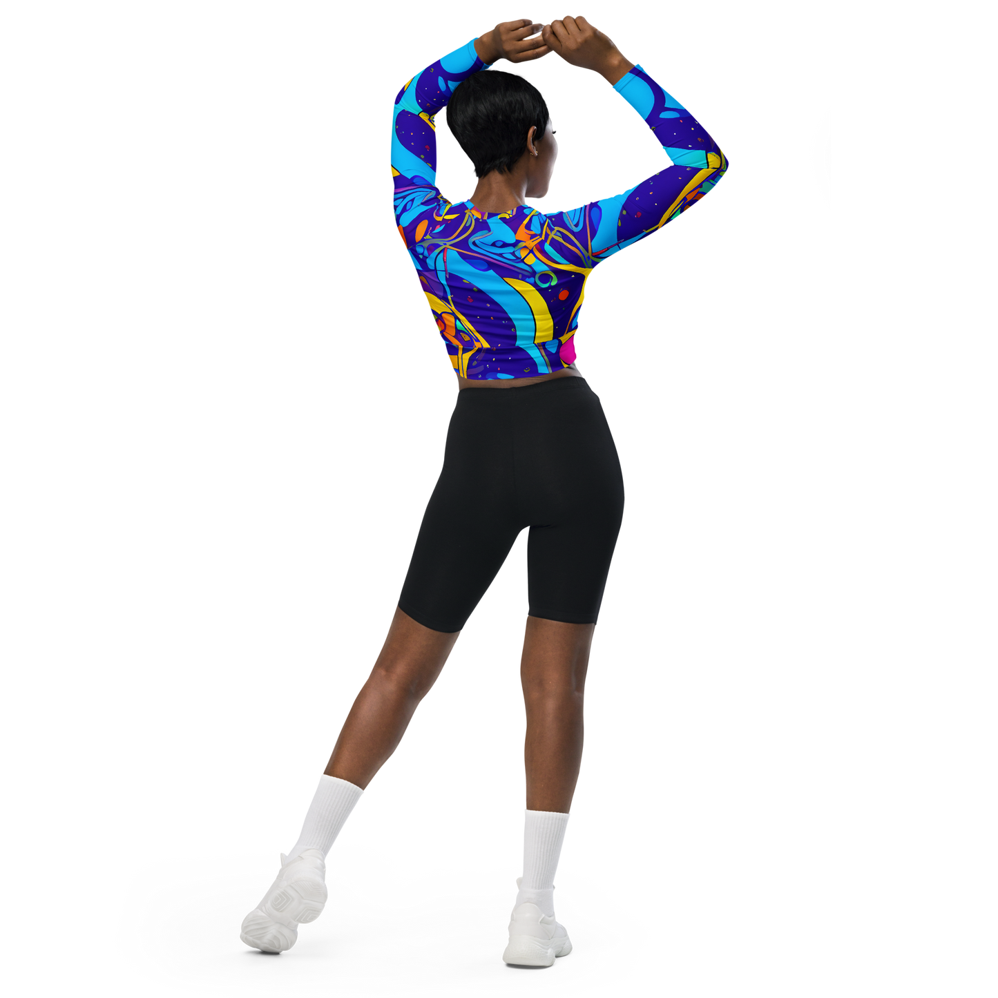 Long Sleeve Crop Top - Spectral Tangle