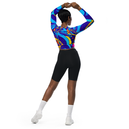 Long Sleeve Crop Top - Spectral Tangle