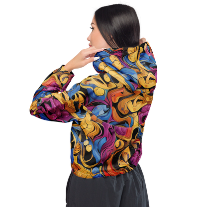 Women's Cropped Windbreaker - Bosschaert Whorls