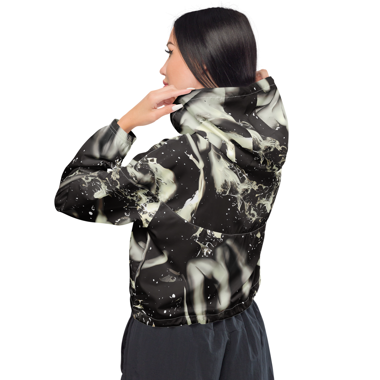 Women's Cropped Windbreaker - Newton's Silhouette