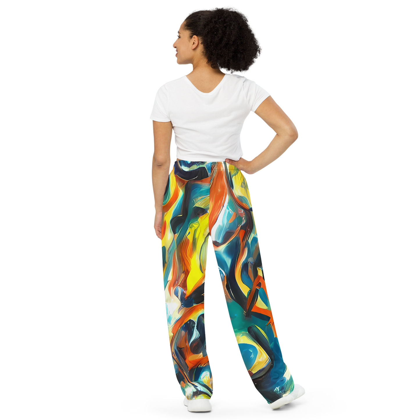 Wide-Leg Pants - Chromatic Vortex