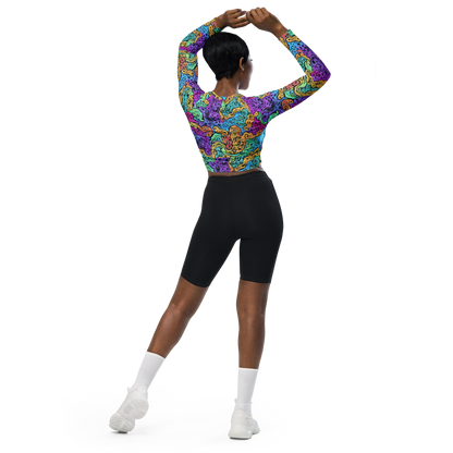 Long Sleeve Crop Top - Intergalactic Graffiti