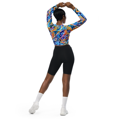 Long Sleeve Crop Top - Rococo Vortex