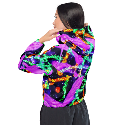 Women's Cropped Windbreaker - Enckell's Nebula